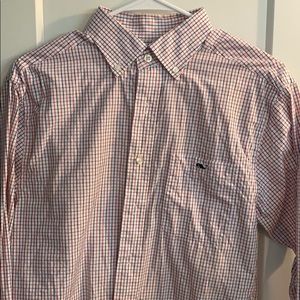 Vineyard Vines classic fit gingham button, small!